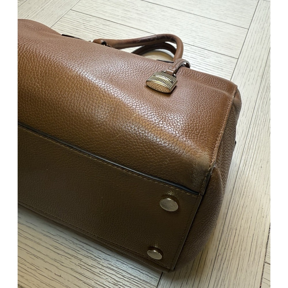 Michael Michael Kors Mercer Pebbled Brown Leather Double Handle Satchel Handbag‎ - Picture 7 of 16